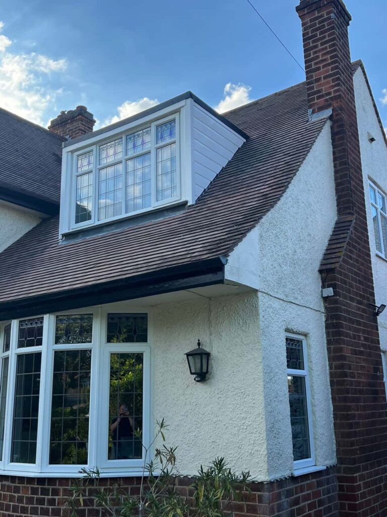 This is a photo of a dormer window which has just had some repairs carried out where the roof and the dormer meet. Works carried out by Oldbury Roofing Repairs